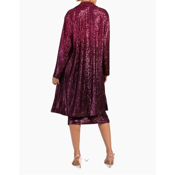 NWT Trina Turk pisces metallic sequin red jacket soft sz XS - Picture 3 of 5